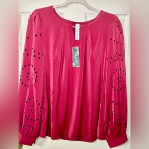 NWT Women’s Blooming Jelly Eyelet Long Sleeve Top